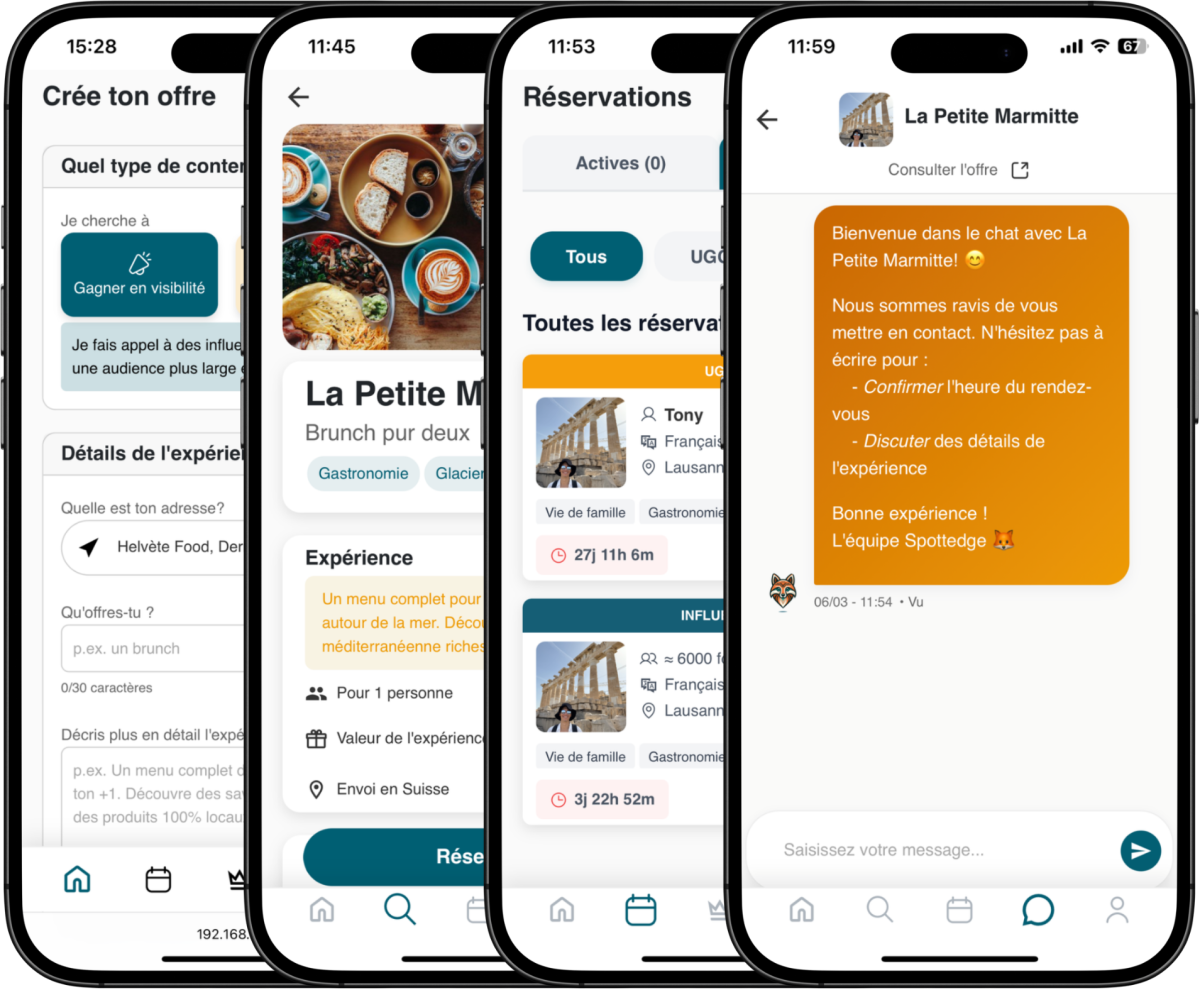 Aperçu plateforme Spottedge